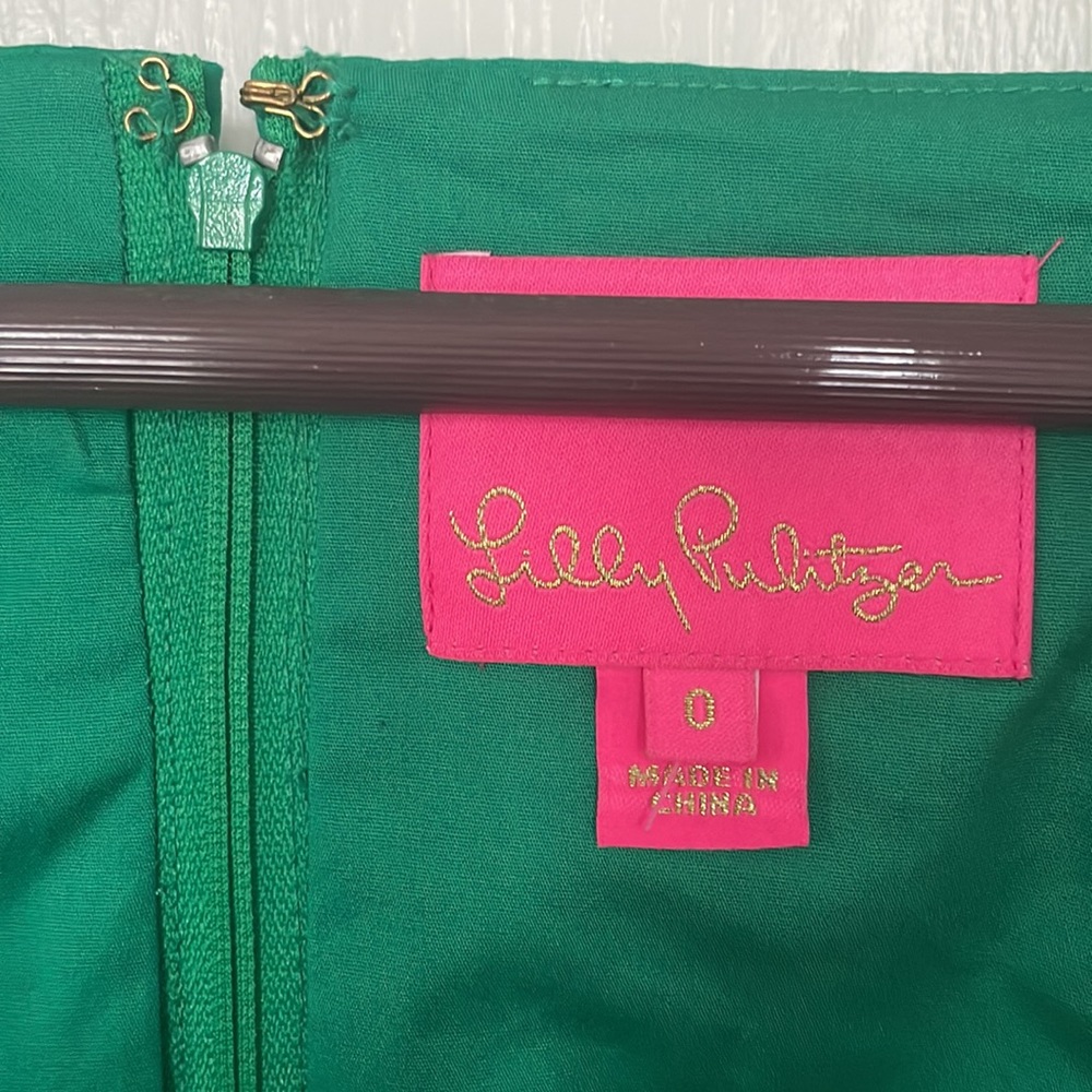Lilly Pulitzer Green Dress with Gold Accents Never Worn NWOT Size 0 - Picture 3 of 4